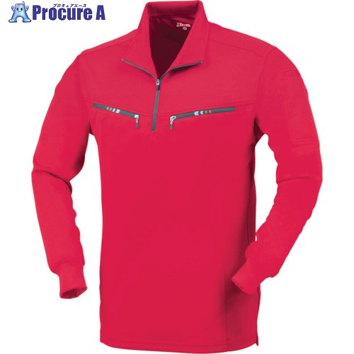 XEBEC 長袖ジップアップシャツ6165-71-LL レッド 6165-71-LL 1着 ■▼860-7084 【送料都度見積】