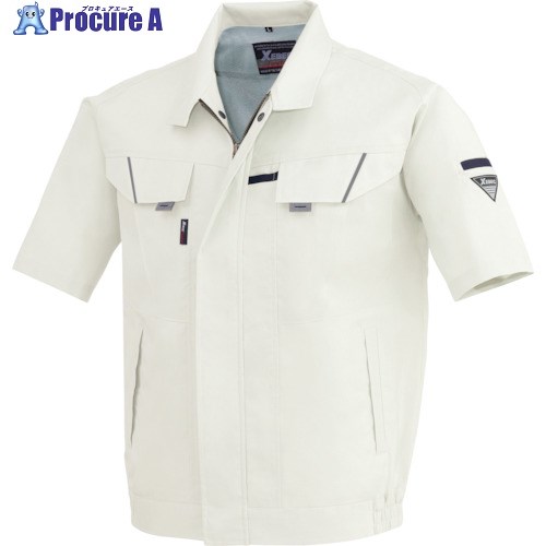 XEBEC 半袖ブルゾン7561-22-5L シルバーグレー 7561-22-5L 1着 ■▼861-6483 【送料都度見積】