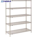 ERECTA スーパーシリーズ・ワイヤーシェルフ BS1820 間口1821mm×奥行536mm×高さ1587mm DB付 5段 BS1820・P1590W-5 1台 ■▼146-0674 【送料都度見積】(3)