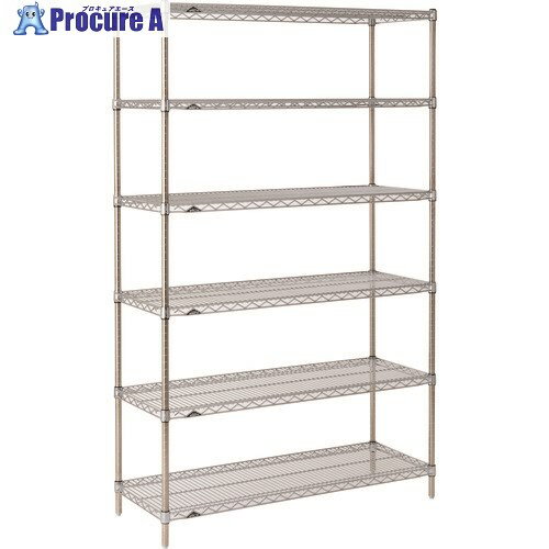 ERECTA スーパーシリーズ・ワイヤーシェルフ 間口1518mm×奥行359mm×高さ1892mm DB付 6段 AS1520・P1900W-6 1台 ■▼148-2733 【送料都度見積】