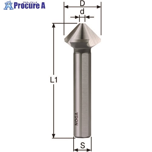 NOGA CJX型HSSCOノンコートカウンターシンク16.5mm90°3F CJX1651C 1本 ■▼208-7017 【送料都度見積】