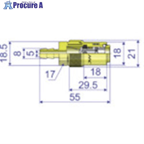 ナック クイックカップリング KC型 真鍮製 金型冷却水用 ホース取付用 CKC02SH2 1個 ■▼838-5557【代引決済不可】【送料都度見積】