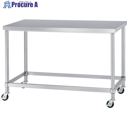シンコー ステンレス(SUS430)作業台四方枠キャスター付 φ75ウレタン車 1800×750×800 WZC-18075-U75 1台 ■▼124-1241 ※個人宅様送り不可
