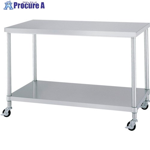 シンコー ステンレス(SUS304)作業台ベタ棚板キャスター付 φ100ナイロン車 1500×450×800 WBNC-15045-N100 1台 ■▼133-0619【代引決済不可】※車上渡し