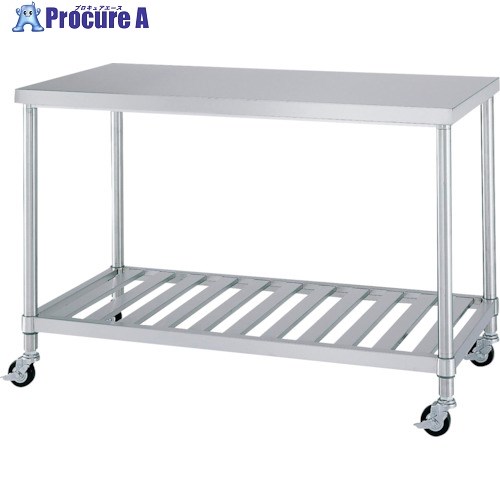 シンコー ステンレス(SUS430)作業台スノコ棚板キャスター付 φ100ウレタン車 1500×450×800 WSC-15045-U100 1台 ■▼133-0646 ※個人宅様送り不可