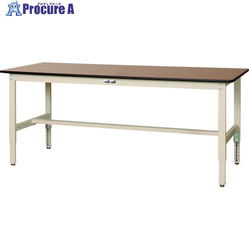 ヤマテック ワークテーブル300シリーズ 高さ調整タイプ ポリエステル天板 W750×D750×H600〜900mm 木目柄/ヤマテックアイボリー SWPA-775-MI 1台 ■▼133-5520