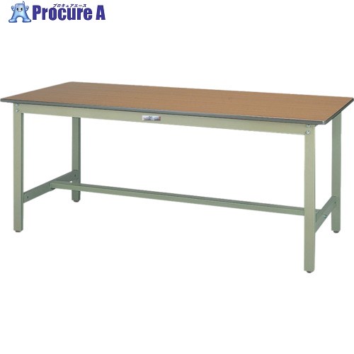 ヤマテック ワークテーブル500シリーズ 固定式 メラミン天板 W900×D750×H740mm 木目柄/ヤマテックグリーン SJM-975-MG 1台 ■▼139-8755