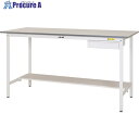 ヤマテック ワークテーブル150シリーズ 固定式 キャビネット・半面棚板付 W1800×D600×H950mm シルキーホワイト SUPH-1860UT-WW ...
