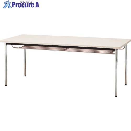 TOKIO ミーティングテーブル 丸脚棚付 1800×450mm ニューグレー ネオグレー TDS-1845TM NG 1台 ■▼147-8731 【送料都度見積】※車上渡し