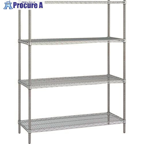 ERECTA スーパーシリーズ・ステンレスワイヤーシェルフ 間口910mm×奥行307mm×高さ1384mm DB付 3段 SSS910・PS1390W-3 1台 ■▼212-0644【代引決済不可】【送料都度見積】