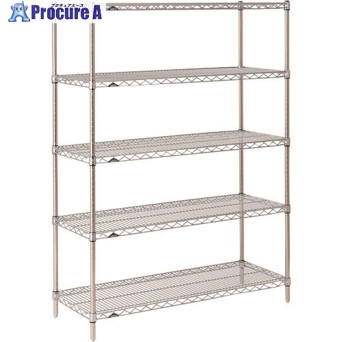 ERECTA スーパーシリーズ・ワイヤーシェルフ SS1520 間口1518mm×奥行307mm×高さ1892mm DB付 5段 SS1520・P1900W-5 1台 ■▼214-7512【代引決済不可】【送料都度見積】