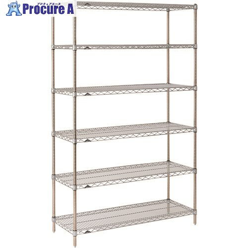 ERECTA スーパーシリーズ・ワイヤーシェルフ SS1520 間口1518mm×奥行307mm×高さ1892mm DB付 6段 SS1520..