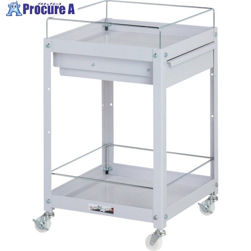 ヤマテック コンビニワゴン ナイロンキャスター コボレ止め・キャビネット付2段 W400×D400×H660mm パー..