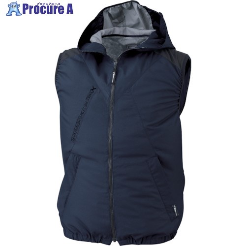 XEBEC 空調服遮熱ベスト(フード付き)XE98024-10-4L コン XE98024-10-4L 1着 ■▼336-9830 【送料都度見積】