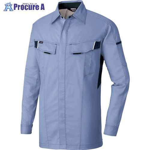 アイトス ニュームービンカット 長袖シャツ ミストバイオレット×ネイビー SS AZ6835-076-SS 1着 ■▼390-0883 【送料都度見積】