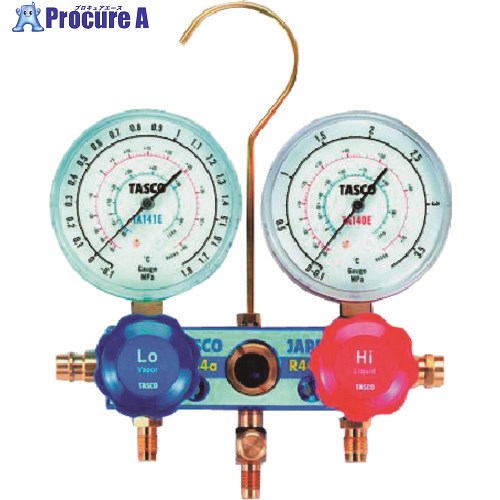 タスコ R134aカーエアコン用ゲージマニホールド TA126 1台 ■▼145-1089【代引決済不可】【送料都度見積】
