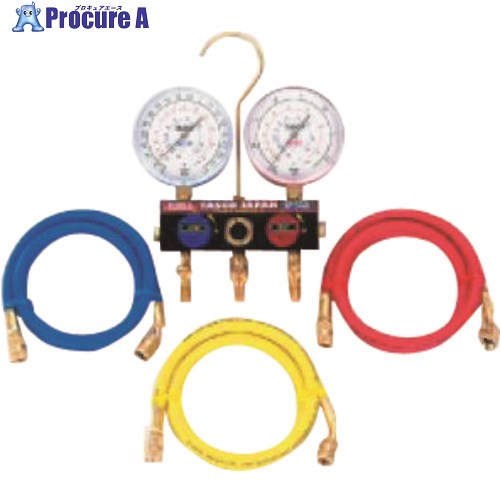タスコ R404A R134a用ボールバルブ式ゲージマニホールドキット TA124EK-2 1個 ■▼145-4198【代引決済不可】【送料都度見積】