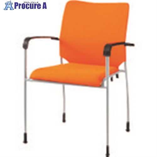 JTX 869007)会議イス GK-A31R オレンジ 肘付 GK-A31R OR 1台 ■▼209-5037 【送料都度見積】