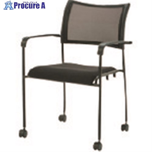JTX 707122)会議イス GKM-A50 ブラック 肘付キャスタ付 GKM-A50 BK 1台 ■▼210-4579 【送料都度見積】