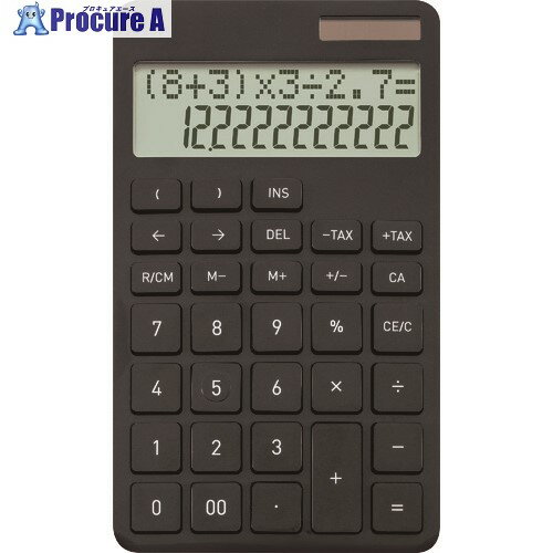 アスカ 計算式表示電卓 ブラック C1242BK 1個 ▼185-7548【代引決済不可】
