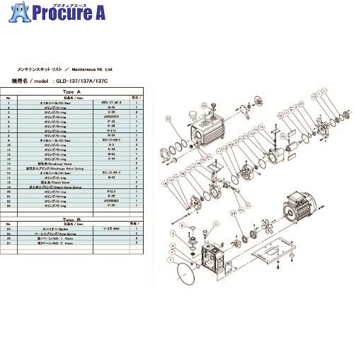ULVAC ݥѥƥʥ󥹥å GLD-137 A GLD-137 MAINTENANCEKIT A 1 148-7177Բġ