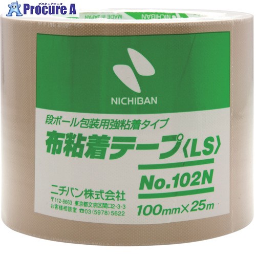 ニチバン 布粘着テープ102N黄土-100 100mmX25m 102N7-100 1巻 ▼391-