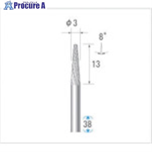 ナカニシ チタンコート超硬カッター テーパー(ダブルカット) 刃径3mm 刃長12.7mm 21252 1本 ▼476-1910【代引決済不可】