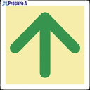 緑十字 蓄光式避難誘導ステッカー標識 ↑矢印 蓄光B 300×300mm エンビ 床用 069002 1枚 ▼814-8731