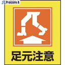 緑十字 イラストステッカー標識 足元注意 GK-19 120×100mm 5枚組 PET 099019 1組 ▼814-9188