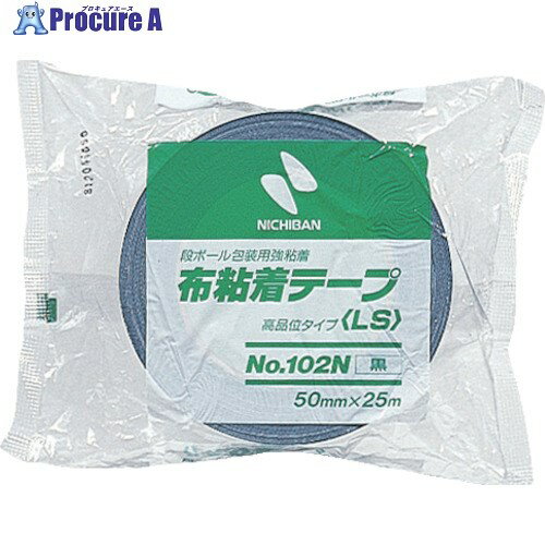 ニチバン 布粘着テープ102N黒50mmX25m 102N6-50 1巻 ▼868-4135【代引決済不可】