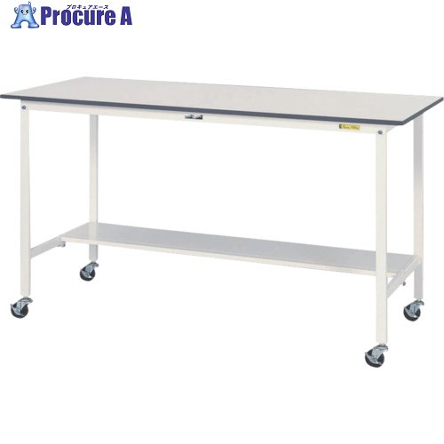ヤマテック 軽量作業台 ワークテーブル150シリーズ 移動式 半面棚板付 W1200×D600×H1035mm シルキーホワイト SUPHC-1260T-WW 1台 ■▼132-4445(4)