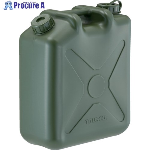 TRUSCO 両口ポリタンク(扁平缶)ノズル無し 20L OD色 T0207-OD 1個 ▼206-5151【代引決済不可】 その1