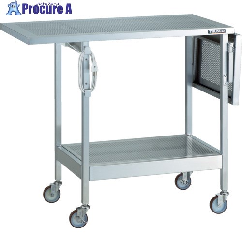 TRUSCO ステンレス製ワゴン ステンレスラボキャリー(SUS304) パンチングテーブル 900×450×H800 SLCP-5 1台 ■▼458-8681
