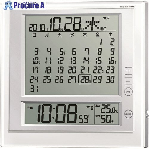 SEIKO 液晶マンスリーカレンダー機能付き電波掛置兼用時計 P枠 白パール SQ422W 1個 ▼813-2949【代引決済不可】