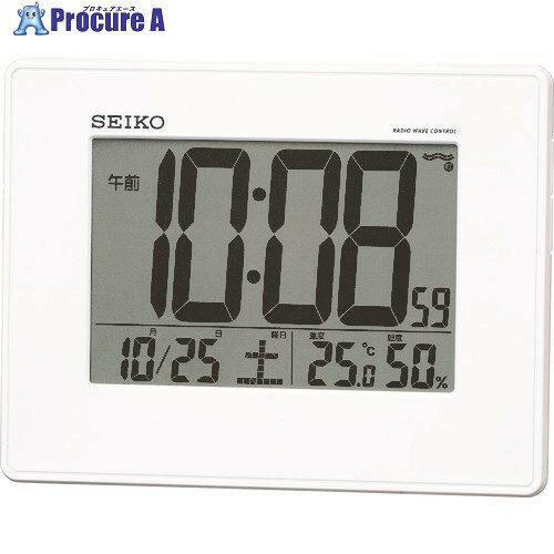 SEIKO 温湿度計付き掛置兼用電波時計 SQ770W 1個 820-2567【代引決済不可】