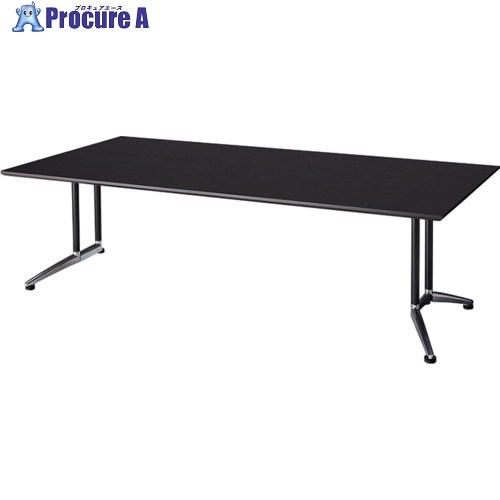 NAIKI ミーティングテーブル(配線無 KDG型/天板:ウォールナット 脚:ブラック/W1800×D900×H715 KDG1890A-W9 1台 ■▼681-2412 ※個人宅様送り不可