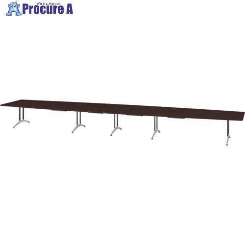 NAIKI ミーティングテーブル(配線付 KDF型/天板:マスターオーク 脚:ブラック/W7200×D1500×H714 KDF7215BH-MO 1台 ■▼681-3917 ※個人宅様送り不可