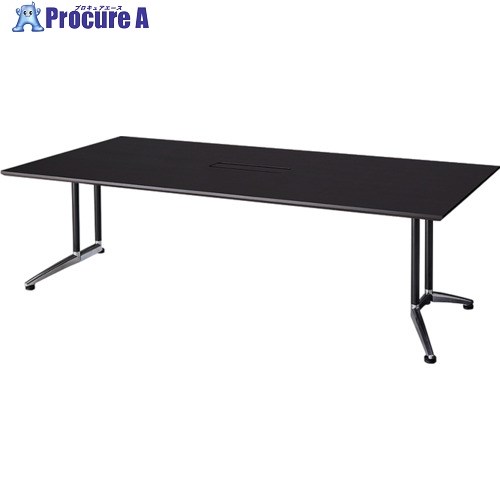 NAIKI ミーティングテーブル(配線付 KDG型/天板:ウォールナット 脚:ブラック/W1800×D900×H715 KDG1890A..