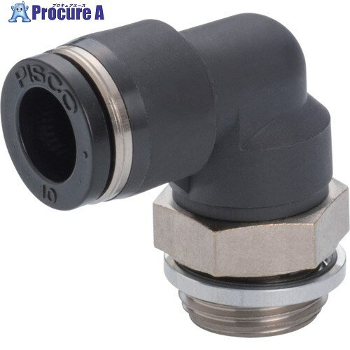 PISCO チューブフィッティング エルボ Gネジ仕様 PL10-G4 10個 ■▼178-2003 【送料都度見積】