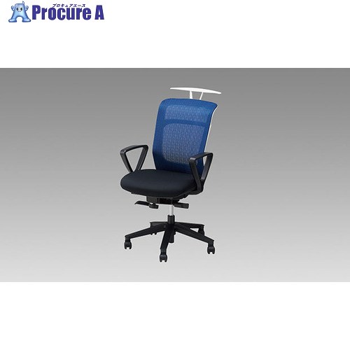 NAIKI ワークチェアー(肘付) パウザ PAEN型/背:ブルー 座:ブラック/座:布張り 背:メッシュ/肘付 PAEN511FH-TBLB 1脚 ■▼597-8480 ※個人宅様送り不可