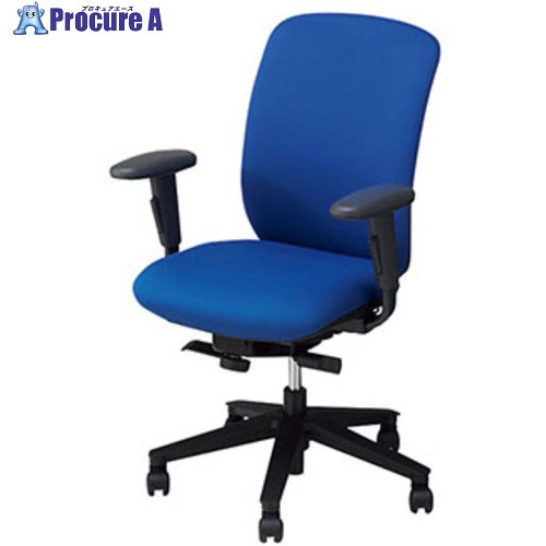 NAIKI ワークチェアー ヴィアーレ VE型/背座:ブルー/ビニールレザー張り/可動肘 VE513A-BL 1脚 ■▼217-7458 ※個人宅様送り不可(3)