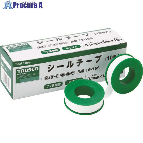 TRUSCO シールテープ 13mmX15m T6-15S 10巻 ▼100-0957【代引決済不可】