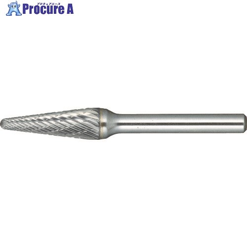 TRUSCO 超硬バー テーパー(先丸) Φ9.5X刃長27X軸6 コースカット TH7C095 1本 ▼436-5771【代引決済不可】