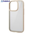 ELECOM iPhone14Pro用タフスリムライトケース フレームカラー 背面ガラス シルキークリア アイボリー PM-A22CTSLFCGMI 1個 ■▼...