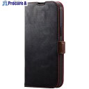 ELECOM iPhone14ProMax用レザーケース 手帳型 耐衝撃 磁石付き ステッチ ブラック PM-A22DPLFYBK 1個 ■▼479-5333【...