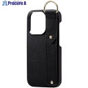ELECOM iPhone14Pro用レザーケース オープン RICERCA(Coronet) ネロ PM-A22CPLOILBK 1個 ■▼480-0023【...