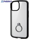 ELECOM iPhone14用タフスリムライトケース フレームカラー 背面クリア リング付き ブラック PM-A22ATSLFCRBK 1個 ■▼480-0262【代引決済不可】