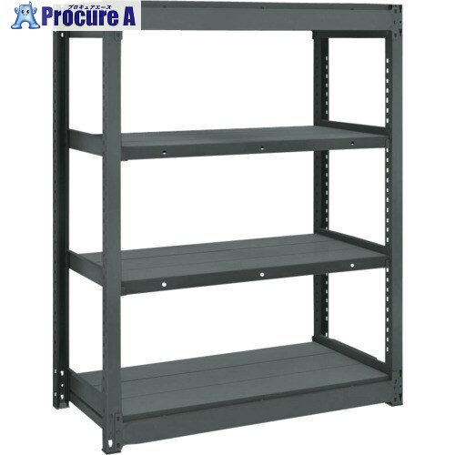 TRUSCO TUG型軽量ボルトレス棚 黒 100kg 単体型 1840×324×H1200 4段 TUG100-46K-4-BK 1台 ■▼207-5470