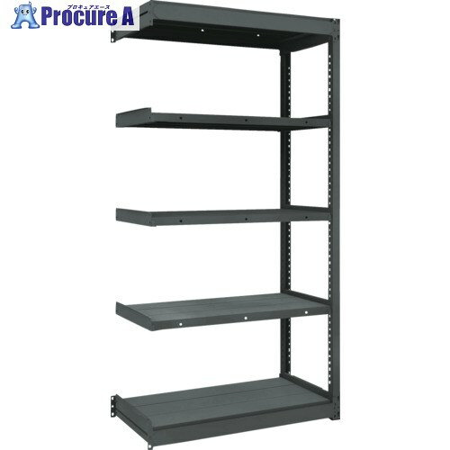 TRUSCO TUG型軽量ボルトレス棚 黒 100kg 連結型 1240×624×H1800 5段 TUG100-64L-5B-BK 1台 ■▼207-5503