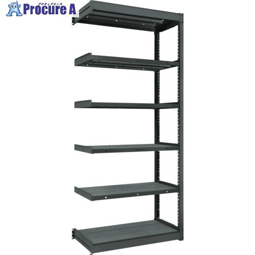 TRUSCO TUG型軽量ボルトレス棚 黒 100kg 連結型 1840×324×H2100 6段 TUG100-76K-6B-BK 1台 ■▼207-5548